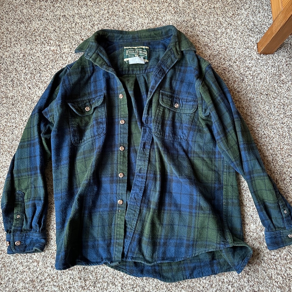 Field & Stream Men’s L flannel blue green